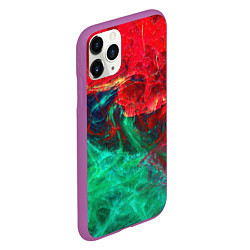 Чехол iPhone 11 Pro матовый НЕОНОВАЯ ТОКСИЧНАЯ АБСТРАКЦИЯ NEON TOXIC WAVES, цвет: 3D-фиолетовый — фото 2