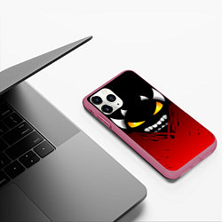 Чехол iPhone 11 Pro матовый Geometry Dash: Demon Smile, цвет: 3D-малиновый — фото 2