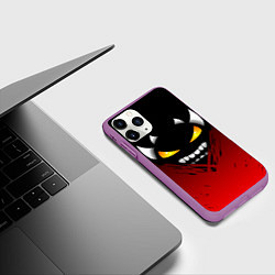 Чехол iPhone 11 Pro матовый Geometry Dash: Demon Smile, цвет: 3D-фиолетовый — фото 2