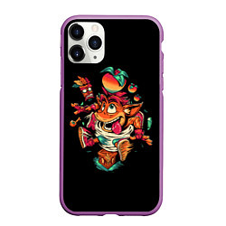 Чехол iPhone 11 Pro матовый CRASH BANDICOOT ЛИС, цвет: 3D-фиолетовый