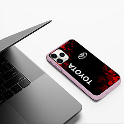 Чехол iPhone 11 Pro матовый TOYOTA MILITARY PIXEL BLACK RED, цвет: 3D-розовый — фото 2