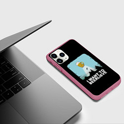 Чехол iPhone 11 Pro матовый I WANT TO BEERLIEVE Я ВЕРЮ В ПИВО, цвет: 3D-малиновый — фото 2
