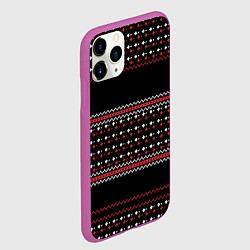 Чехол iPhone 11 Pro матовый НОВОГОДНИЙ ПАТТЕРН SWEATER, цвет: 3D-фиолетовый — фото 2