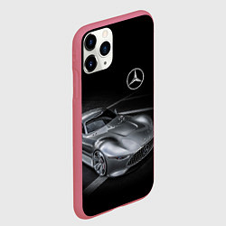 Чехол iPhone 11 Pro матовый Mercedes-Benz motorsport black, цвет: 3D-малиновый — фото 2