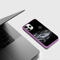 Чехол iPhone 11 Pro матовый Mercedes-Benz motorsport black, цвет: 3D-фиолетовый — фото 2
