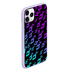 Чехол iPhone 11 Pro матовый JOJOS BIZARRE ADVENTURE NEON PATTERN НЕОН УЗОР, цвет: 3D-светло-сиреневый — фото 2