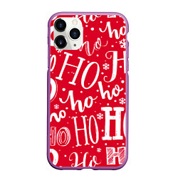 Чехол iPhone 11 Pro матовый HO HO HO Новогодняя, цвет: 3D-фиолетовый