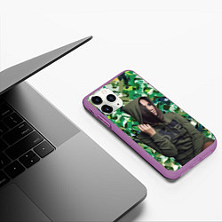 Чехол iPhone 11 Pro матовый Olga Buzova - camouflage, цвет: 3D-фиолетовый — фото 2