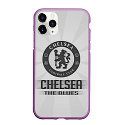 Чехол iPhone 11 Pro матовый Chelsea FC Graphite Theme, цвет: 3D-фиолетовый