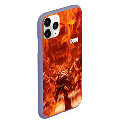 Чехол iPhone 11 Pro матовый Hell Monster vs Doom, цвет: 3D-серый — фото 2