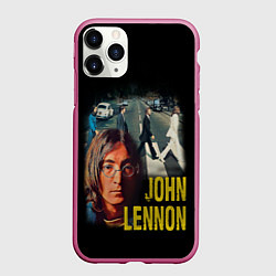 Чехол iPhone 11 Pro матовый The Beatles John Lennon, цвет: 3D-малиновый