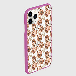 Чехол iPhone 11 Pro матовый Йоркширский Терьер York, цвет: 3D-фиолетовый — фото 2
