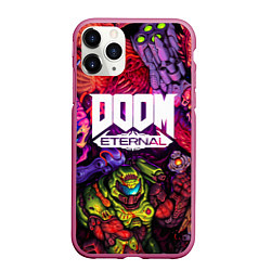 Чехол iPhone 11 Pro матовый DOOM ETERNAL ПАЛАЧ РОКА DOOM SLAYER, цвет: 3D-малиновый