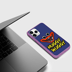 Чехол iPhone 11 Pro матовый Huggy Wuggy: Smile, цвет: 3D-фиолетовый — фото 2