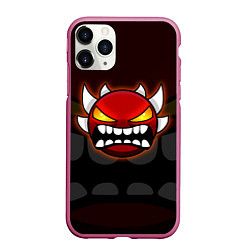 Чехол iPhone 11 Pro матовый Geometry Dash: Red Demon, цвет: 3D-малиновый