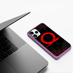 Чехол iPhone 11 Pro матовый GOD OF WAR CRATOS LOGO, цвет: 3D-фиолетовый — фото 2