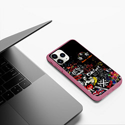 Чехол iPhone 11 Pro матовый КОРОЛЬ И ШУТ ЛОГО РОК ГРУПП, цвет: 3D-малиновый — фото 2