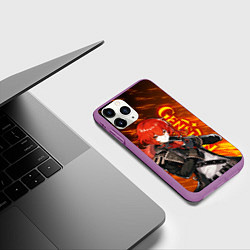Чехол iPhone 11 Pro матовый GENSHIN IMPACT, ДИЛЮК DILUC, цвет: 3D-фиолетовый — фото 2