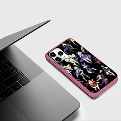 Чехол iPhone 11 Pro матовый GENSHIN IMPACT ПЕРСОНАЖИ ИГРЫ HEROES, цвет: 3D-малиновый — фото 2