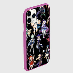 Чехол iPhone 11 Pro матовый GENSHIN IMPACT ПЕРСОНАЖИ ИГРЫ HEROES, цвет: 3D-фиолетовый — фото 2