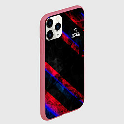 Чехол iPhone 11 Pro матовый ЦСКА Dark Theme, цвет: 3D-малиновый — фото 2