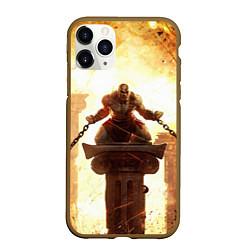 Чехол iPhone 11 Pro матовый GOD OF WAR КРАТОС В ЦЕПЯХ, цвет: 3D-коричневый