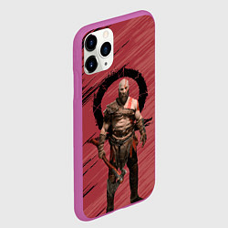 Чехол iPhone 11 Pro матовый Кратос God of War, цвет: 3D-фиолетовый — фото 2