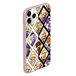 Чехол iPhone 11 Pro матовый GENSHIN IMPACT ГЕНШИН ИМПАКТ ВСЕ ПЕРСОНАЖИ, цвет: 3D-розовый — фото 2
