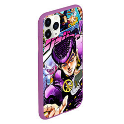 Чехол iPhone 11 Pro матовый JoJos Bizarre Adventure: Josuke, цвет: 3D-фиолетовый — фото 2