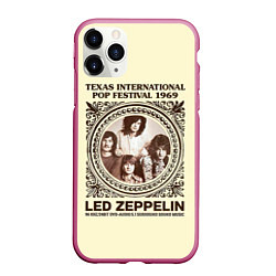Чехол iPhone 11 Pro матовый Led Zeppelin - Texas International Pop Festival 19, цвет: 3D-малиновый