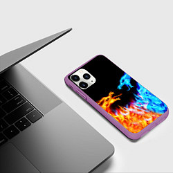 Чехол iPhone 11 Pro матовый FIRE DRAGONS ОГНЕННЫЕ ДРАКОНЫ, цвет: 3D-фиолетовый — фото 2