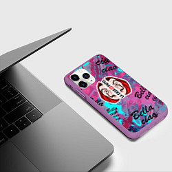 Чехол iPhone 11 Pro матовый Бумажный дом Белла чао, цвет: 3D-фиолетовый — фото 2