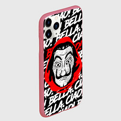 Чехол iPhone 11 Pro матовый БУМАЖНЫЙ ДОМ БЕЛЛА ЧАО! УЗОР, цвет: 3D-малиновый — фото 2