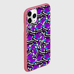 Чехол iPhone 11 Pro матовый Geometry Dash: Violet Pattern, цвет: 3D-малиновый — фото 2