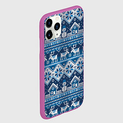 Чехол iPhone 11 Pro матовый Christmas Pattern, цвет: 3D-фиолетовый — фото 2