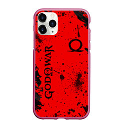 Чехол iPhone 11 Pro матовый God of War Брызги крови, цвет: 3D-малиновый