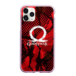 Чехол iPhone 11 Pro матовый God of War Эмблема, цвет: 3D-розовый