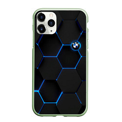 Чехол iPhone 11 Pro матовый BMW blue neon theme