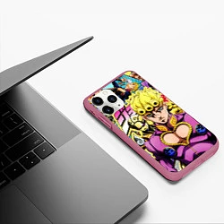 Чехол iPhone 11 Pro матовый JoJos Bizarre Adventure - Джорно Джованна, цвет: 3D-малиновый — фото 2