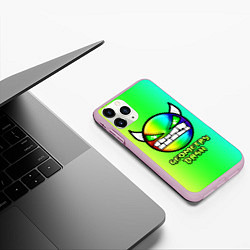 Чехол iPhone 11 Pro матовый Geometry Dash, цвет: 3D-розовый — фото 2