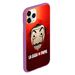 Чехол iPhone 11 Pro матовый СЕРИАЛ БУМАЖНЫЙ ДОМ LA CASA DE PAPEL, цвет: 3D-фиолетовый — фото 2