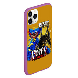 Чехол iPhone 11 Pro матовый POPPY PLAYTIME AND BENDY AND THE INK MACHINE, цвет: 3D-фиолетовый — фото 2