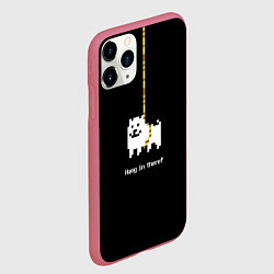Чехол iPhone 11 Pro матовый UNDERTALE DOG НА КАНАТЕ, цвет: 3D-малиновый — фото 2