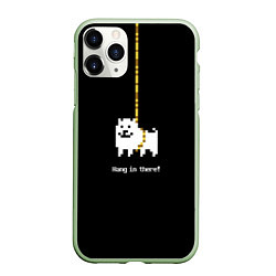 Чехол iPhone 11 Pro матовый UNDERTALE DOG НА КАНАТЕ, цвет: 3D-салатовый