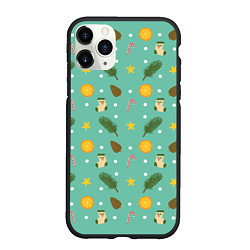 Чехол iPhone 11 Pro матовый Cozy pattern Зимний узор, цвет: 3D-черный