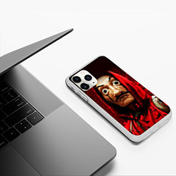 Чехол iPhone 11 Pro матовый БУМАЖНЫЙ ДОМ БРЫЗГИ КРАСОК - LA CASA DE PAPEL, цвет: 3D-белый — фото 2