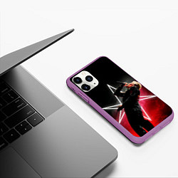 Чехол iPhone 11 Pro матовый Oliver on live, цвет: 3D-фиолетовый — фото 2