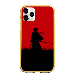 Чехол iPhone 11 Pro матовый Самурай в поле, цвет: 3D-желтый