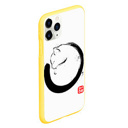 Чехол iPhone 11 Pro матовый Котик на тебе спит, цвет: 3D-желтый — фото 2