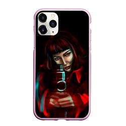 Чехол iPhone 11 Pro матовый БУМАЖНЫЙ ДОМ ОРУЖИЕ- LA CASA DE PAPEL, цвет: 3D-розовый